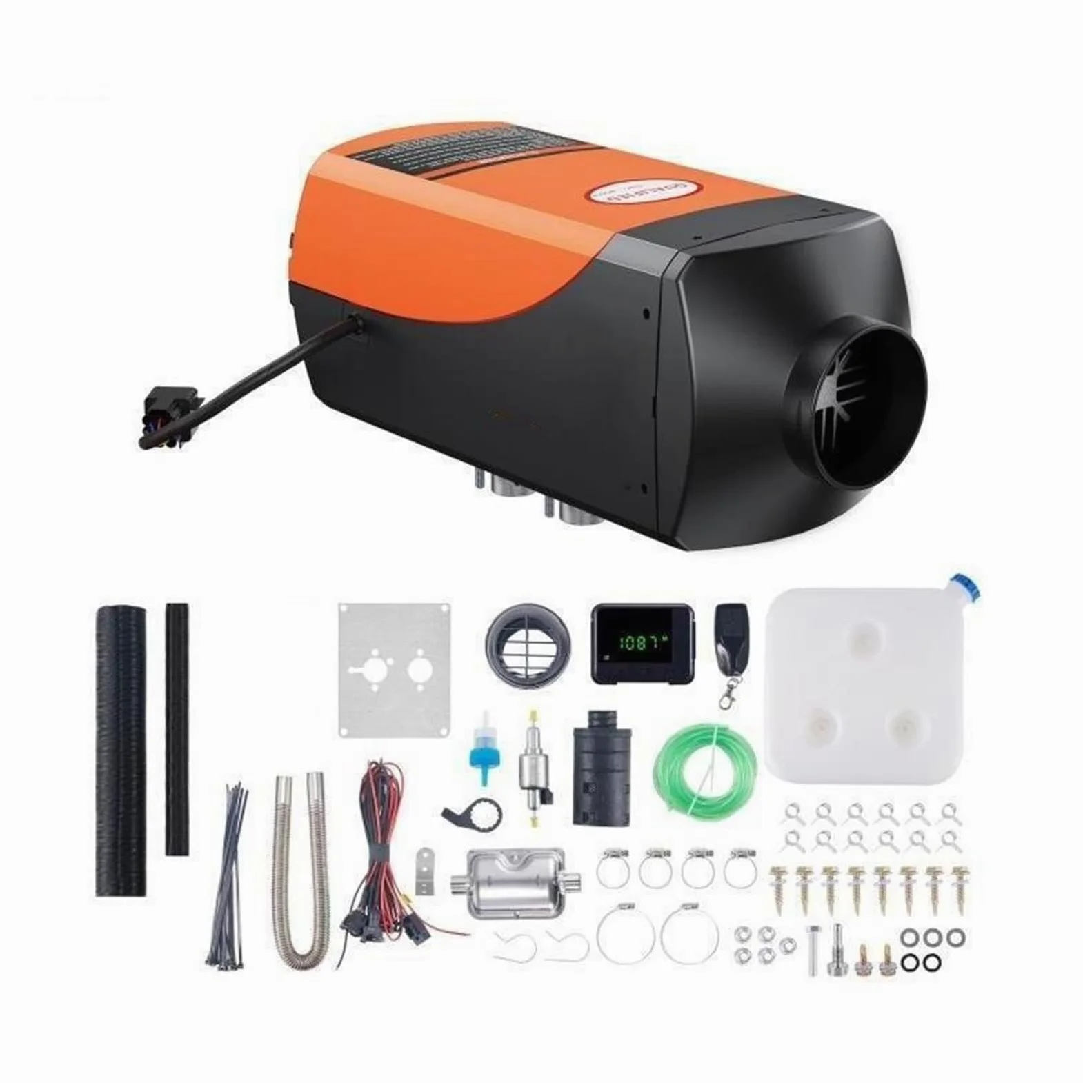 Nagrzewnica postojowa samochodowy Nagrzewnica Ogrzewacz Samochodowy 5 KW, 12 V, Nagrzewnica Powietrza Na Olej Napędowy Z Pilotem I Wyświetlaczem LCD, Niskoszumowy Podgrzewacz Postojowy Na Olej