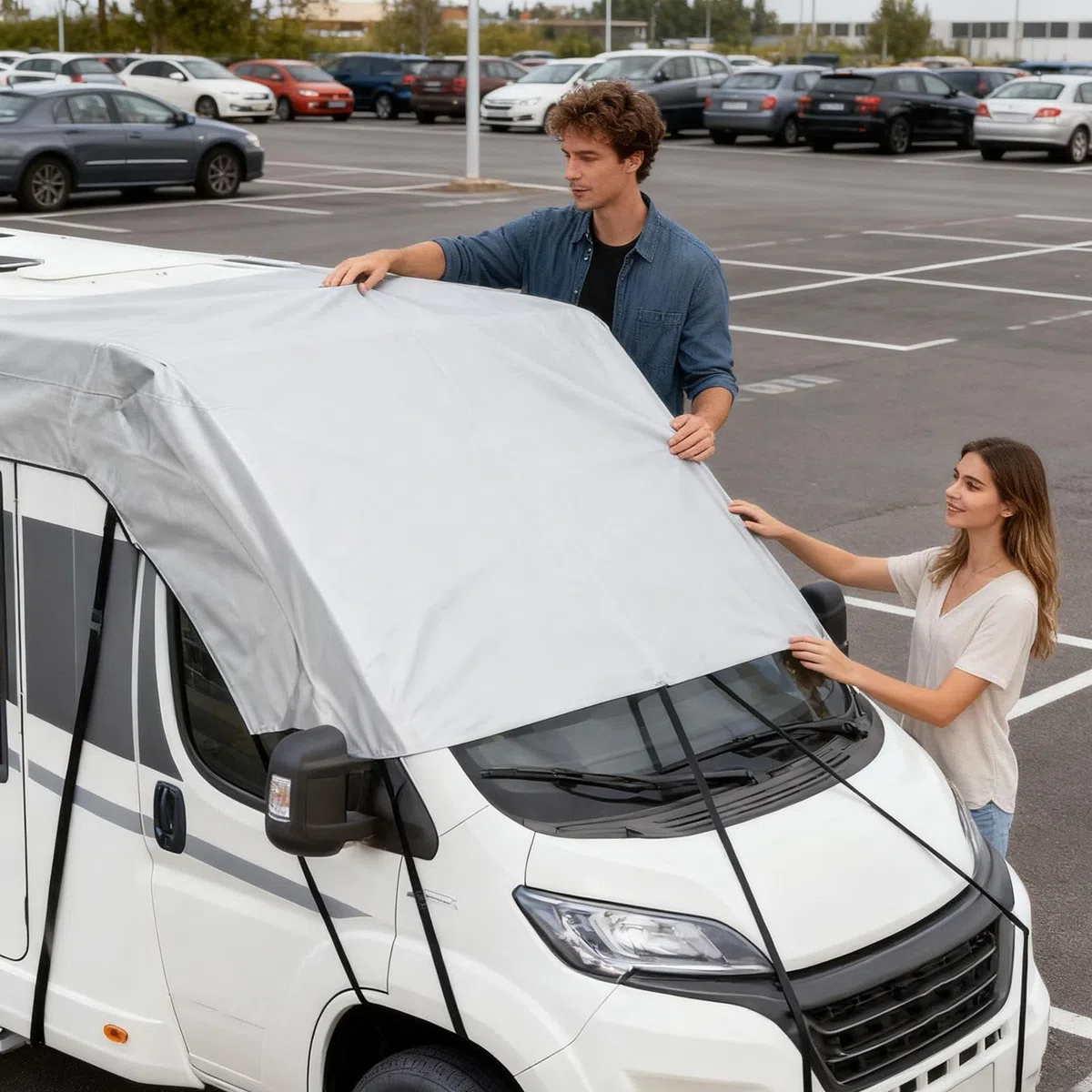 Na Wodoodporna Brezentowa Planda | Wiatroszczelny I UV Ochronny Na Dach RV Dla Kemping Plaża Pustynia Zimowe Podróże Drogowe Samochód Ciężarówka Przyczepy