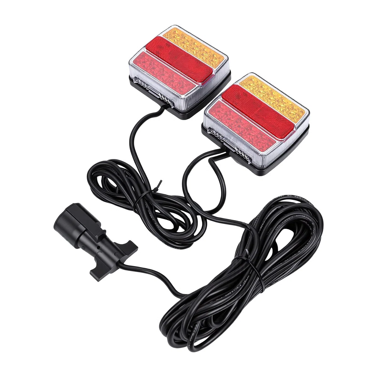 Zestaw Magnetycznego Oświetlenia Przyczepy, Wodoodporny IP68, | Lampy Holownicze LED, Wytrzymała Obudowa, Mocowanie na Stalowej Ramie, Zastosowanie na łodziach Kempingowych, Złącze