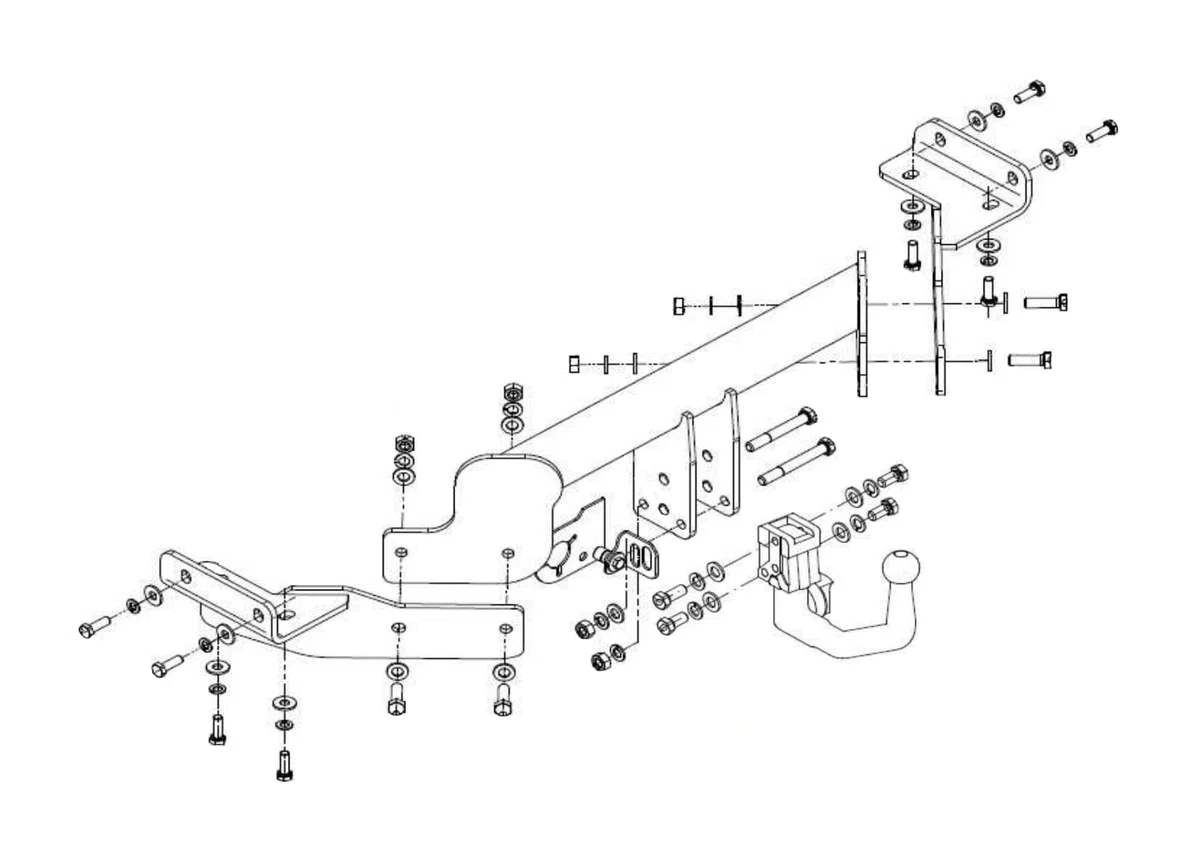 Hook Kompletny hak holowniczy wypinany pionowo kompatybilny z Hyundai Tucson III TL TLE 2015-2018 + uniwersalna wiązka elektryczna 13-PIN
